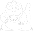 Cute Cartoon Monster Keychain Vector DXF File