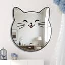 Cute Cat Face Shaped Mirror Vector File for Laser Cutting
