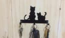 Cute Cats Key Hanger Vector Design for Laser Cutting DXF