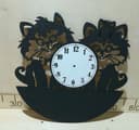 Cute Cats Wall Clock Laser Cut Vector File