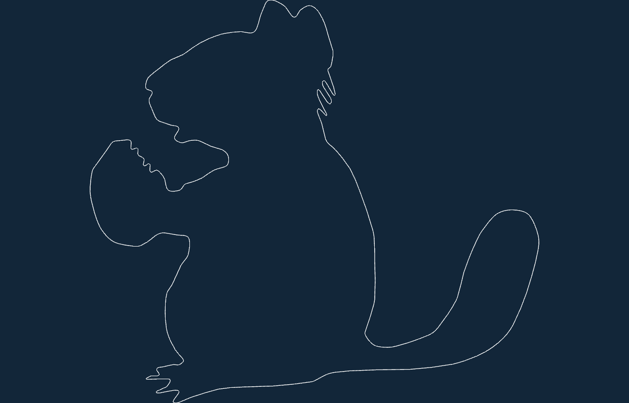 Cute Chipmunk Silhouette Vector DXF File for Laser Cutting
