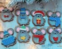 Cute Christmas Mouse Ornaments Vector Laser Cut Files