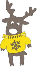 Cute Christmas Reindeer in Sweater Laser Cut Vector Design (CDR)