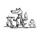 Cute Crocodile Family Eating Ice Cream Vector SVG File