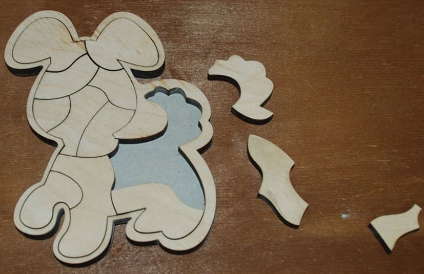 Cute Dog Jigsaw Puzzle Laser Cut Vector File