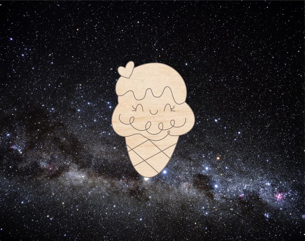 Cute Ice Cream Cone Laser Cut Vector File