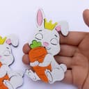 Cute King Bunny with Carrot Vector Laser Cut File (DXF)