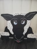 Cute Sheep Fence Peeker Laser Cut Vector Design