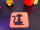 Cute Sitting Cat Tea Coaster Laser Cut Vector File