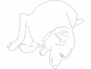 Cute Sleeping Dog Vector Line Art DXF File