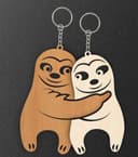 Cute Sloth Hug Keychain Laser Cut Vector File
