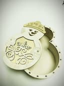 Cute Snowman Gift Box Laser Cut Vector Pattern