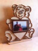 Cute Teddy Bear Photo Frame Vector Design (DXF)