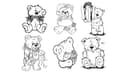 Cute Teddy Bears Line Art Collection Vector Files