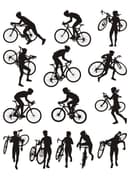 Cyclocross Racing Vector Silhouettes for Laser Cutting