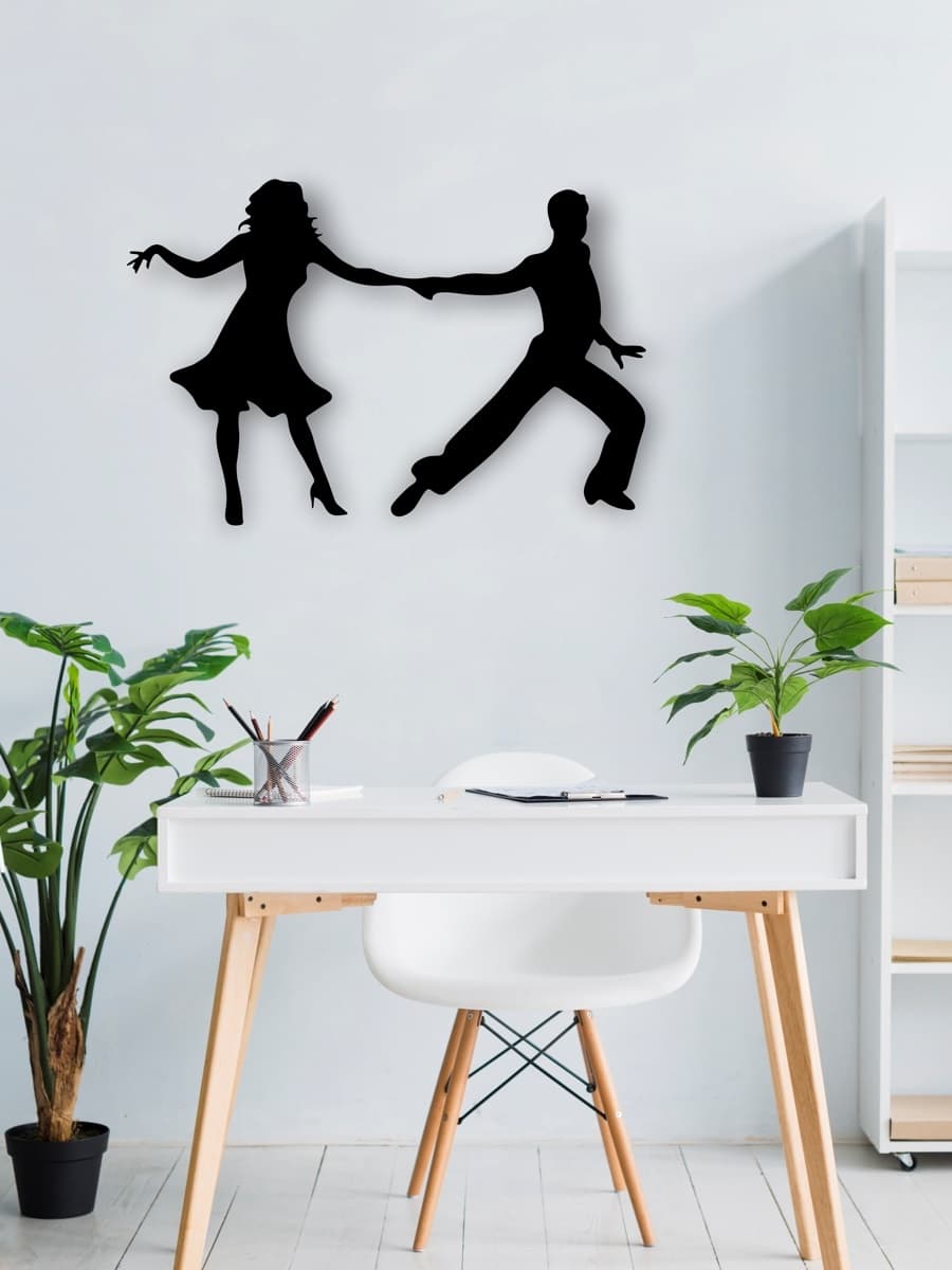Dancing Couple Silhouette Wall Art Laser Cut Vector File