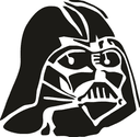 Darth Vader Helmet Stencil Vector for Laser Cutting