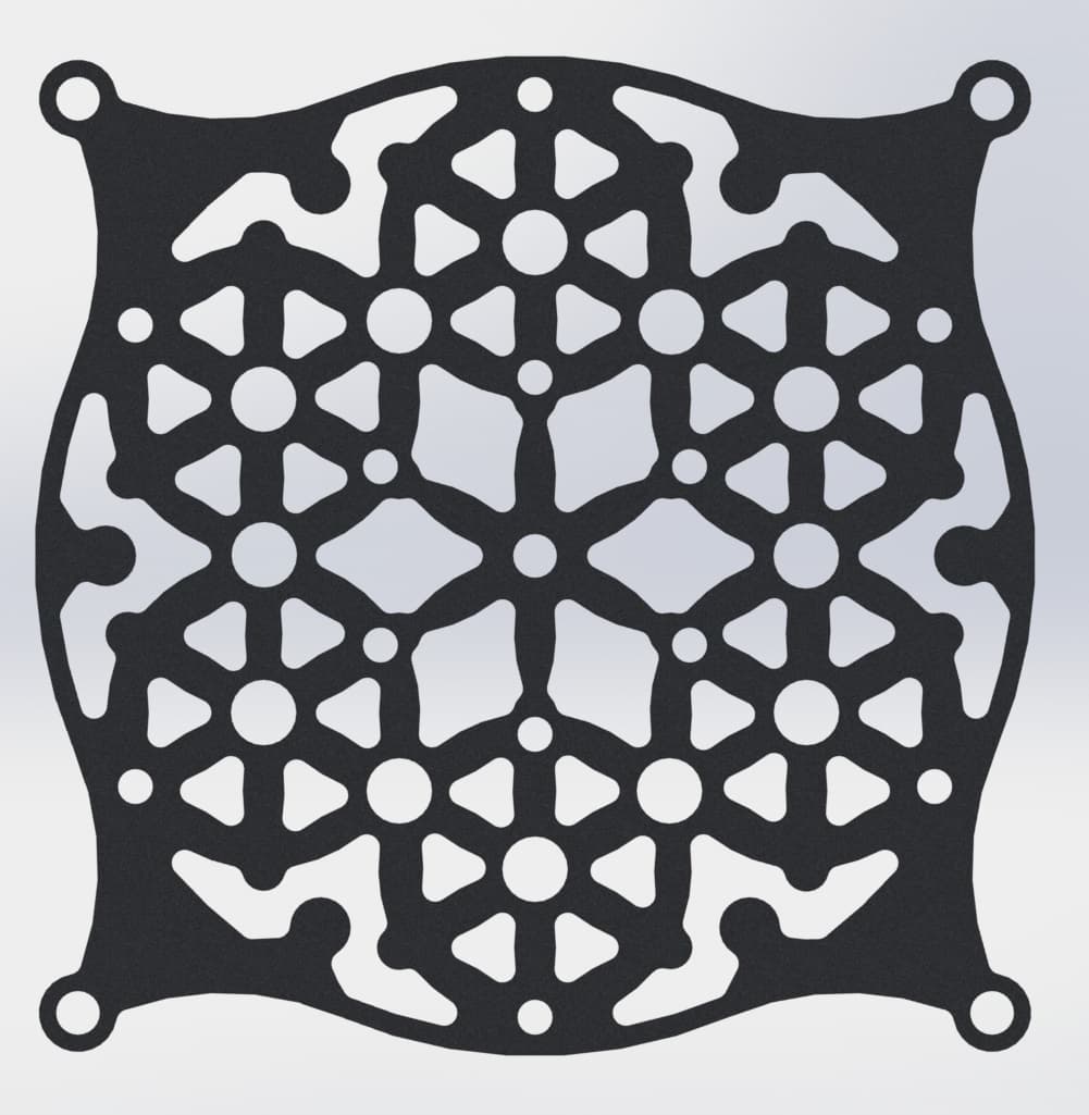 Decorative 120mm Floral Fan Grille Vector File