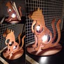Decorative Cat Table Lamp 3D Wood Project Vector File