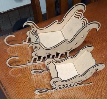 Decorative Christmas Sleigh 3D Puzzle Vector File DXF
