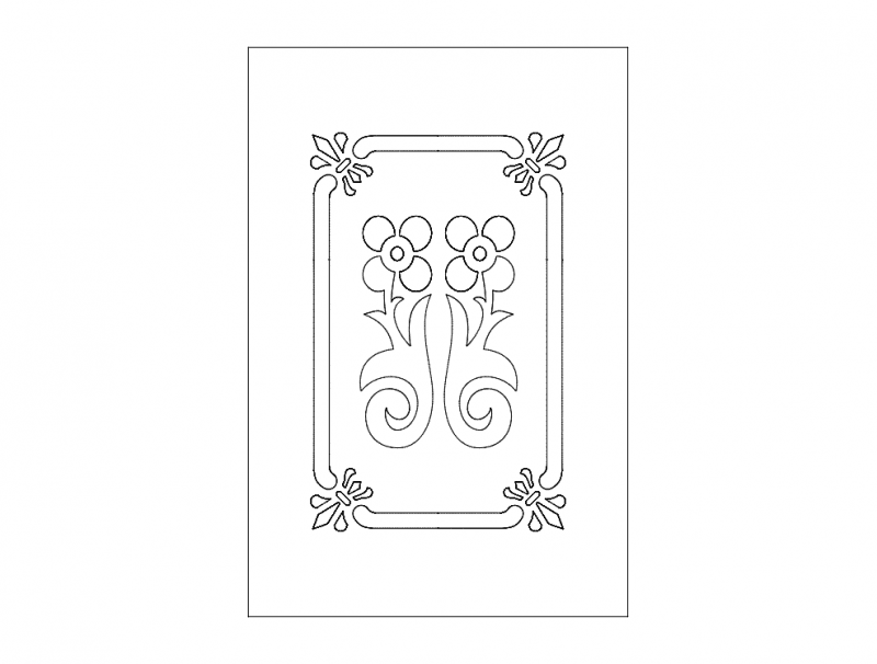 Decorative Floral Frame Panel DXF Vector for Laser Cutting