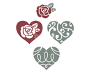 Decorative Floral Heart Patterns Vector Files for Laser Cutting (DXF)