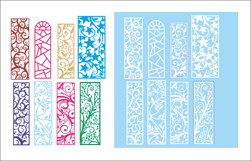 Decorative Floral Laser Cut Screen Panels Vector Bundle