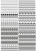 Decorative Floral Ornamental Borders Vector Set for Laser Cutting