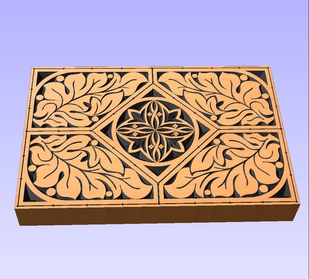 Decorative Floral Panel Vector Design DXF File