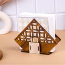 Decorative Geometric Napkin Holder with Toothpick Stand Vector