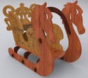 Decorative Horse Sleigh 3D Puzzle Laser Cut Vector File