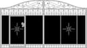 Decorative Iron Gate with Star Motif Vector Design CDR