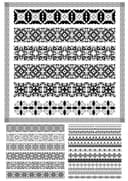 Decorative Ornamental Border Patterns Vector Set (SVG, DXF, CDR)