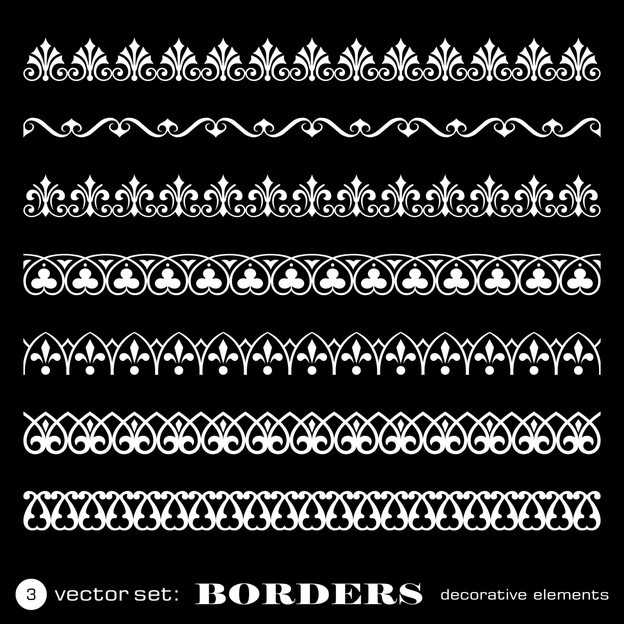 Decorative Ornamental Borders and Dividers Vector DXF SVG