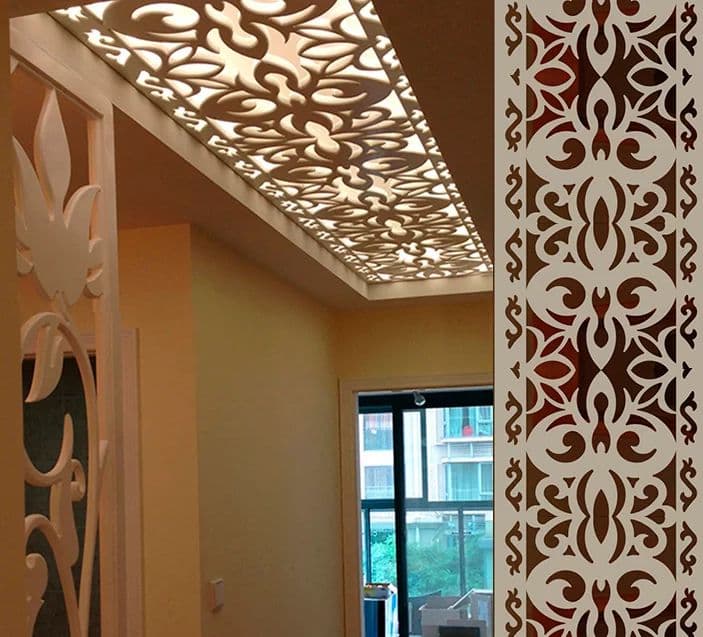Decorative Ornate Ceiling Lattice Panel Vector SVG File