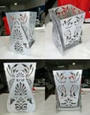Decorative Ornate Planter with Stand Laser Cut Vector DXF