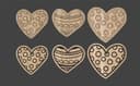 Decorative Patterned Hearts Laser Cut Vector Files