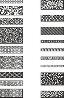 Decorative Privacy Screen Panels Laser Cut Collection Vector
