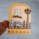 Decorative Street Scene Key Holder Vector File for Laser Cut
