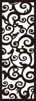 Decorative Swirl Scroll Pattern Laser Cut Panel DXF File