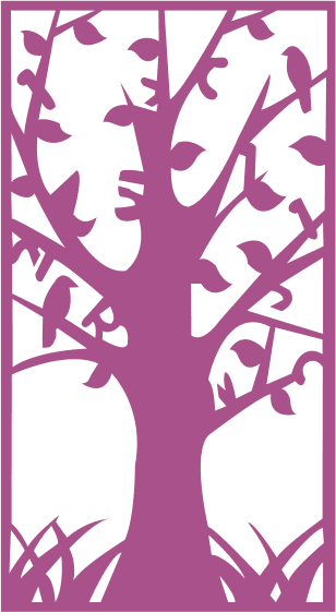 Decorative Tree with Birds Laser Cut Panel Vector File