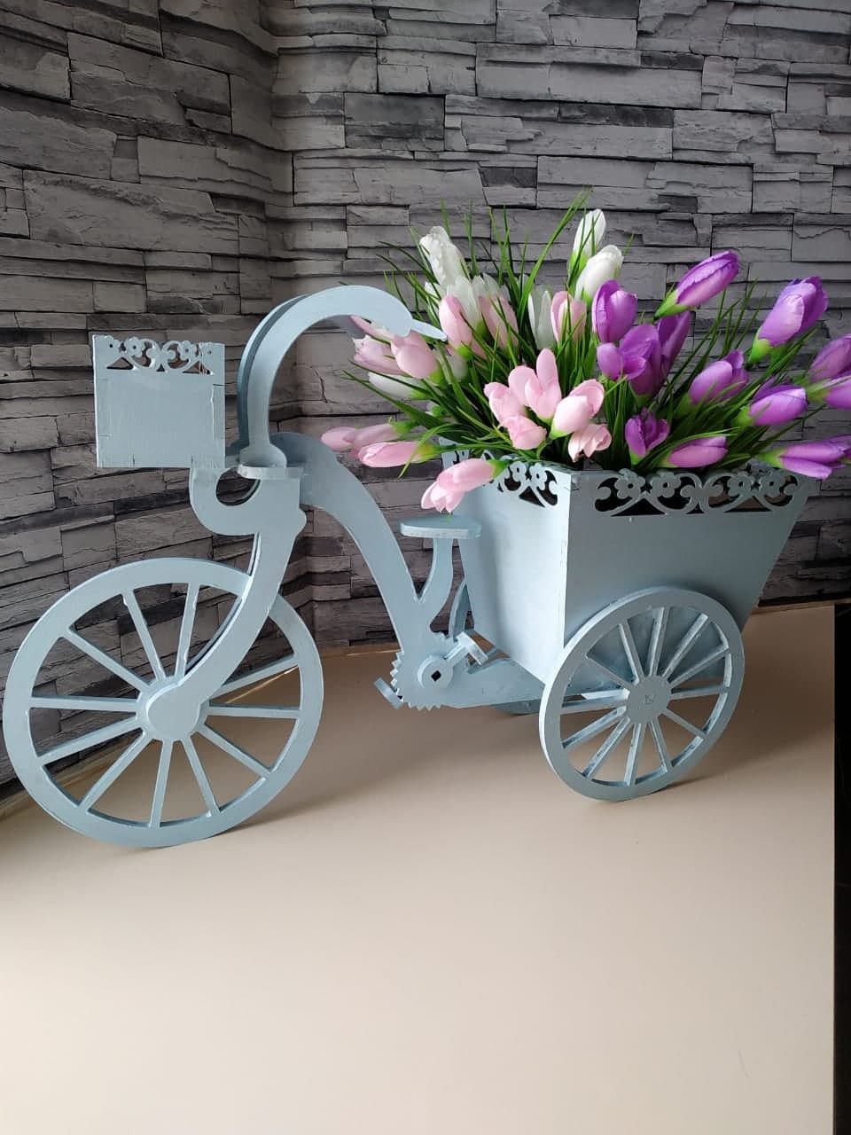Decorative Tricycle Flower Planter Laser Cut Vector File