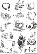 Decorative Wedding Hearts and Floral Corner Vectors CDR DXF SVG