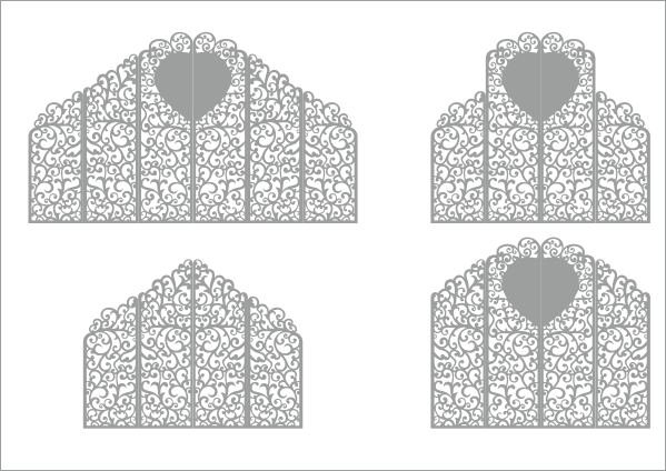 Decorative Wedding Screen Panels Laser Cut Vector File