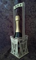 Decorative Wooden Wine Bottle Holder Laser Cut Vector File