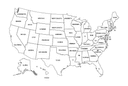 Detailed USA States Map Vector File for CNC Cutting