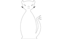 Devil Cat Silhouette Vector Design for Laser Cutting DXF