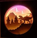 Dinosaur Prehistoric Landscape Light Box SVG Vector File
