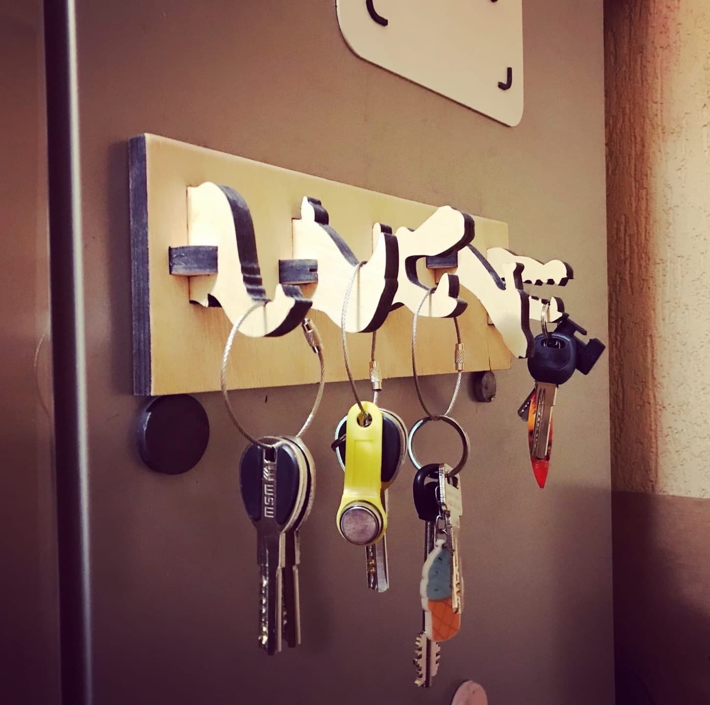 Dinosaur Wall Key Holder Laser Cut Vector File