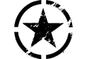 Distressed Military Star Vector File for Laser Cutting